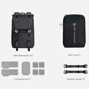 [5S] K&f CONCEPT 時尚相機背包防水相機包 20L 大容量相機包帶 15.6 英寸筆記本電腦隔層