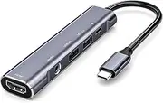USB C to HDMI Adapter for iPad Pro 11/12.9 2020/2018, iPad Air 4, RREAKA USB C Hub Adapter with 4K HDMI, USB3.0, USB C Power Delivery Charging, 3.5mm Audio Jack, Docking Station Accessories