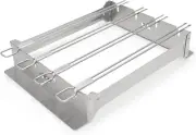 69138 Narrow Kebab Rack Set of 4-12-in / 30.5 cm skewers Silver