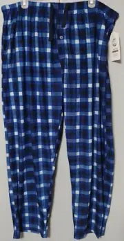 North 15 Mens 5XL Big & Tall Blues Black Plaid Pajama PJ Lounge Pants Pockets