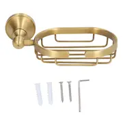 Wall Soap Dish Bottom Hollow Design Retro Style Keeping Tidy Decorative Practical Copper Stainless Steel Soap Holder