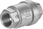 uxcell 1-Pack Stainless Steel Spring Check Valve, 3/8" NPT Unleaded in-Line Vertical WOG1000 One Way Non-Return Backflow Preventer Valve for Water Heater/Oil/Gas 2.3" l [Silver]