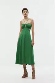 Witchery Willow Backless Midi Dress Size M Green BNWT RRP $179.95