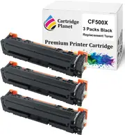 3 Pack Black Compatible Toner Cartridge Replacement for HP 202X CF500X (3,200 Pages) for HP Color Laserjet Pro M254dw Pro M254nw M280nw M281fdn M281fdw