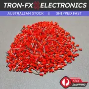 1000Pcs E0308 24AWG 0.34mm² RED Insulated Ferrule Bootlace Terminal Crimp