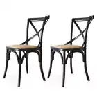 Cross Back Dining Chair Black | Set of 2