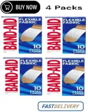 Pack Of 4 Adhesive Bandages 1" x 3" Flexible Fabric Band-Aid Strips Tru-Stay