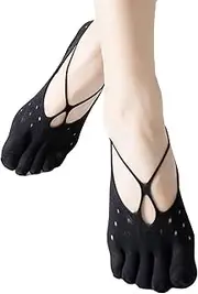 [FBIEE88TR] 3 Pairs No Show Socks Womens Low Cut Liner Socks Breathable Non Slip Hidden Invisible Lace Yoga Socks with Grip(3 Pairs of Black Cross)