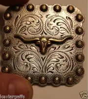 Longhorn Steer Concho Square 2.25 inch