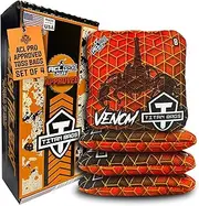 Titan Bags - Venom - ACL PRO Approved Toss Bags, Bean Bags- Regulation Cornhole Bags- Cornhole Toss Bags- Venom Cornhole Set- Honeycomb, Death Red, Set of 4