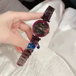 CACAXI星空手錶時尚潮流紫色手錶女士防水石英時尚手錶A214