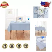 Luxurious Sky Blue 120" x 60" Linen Tablecloth - Perfect for Special Occasions
