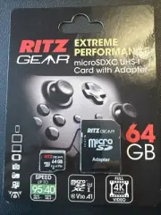 Ritz Gear 64GB micro SD SDXC Card 95MB/s Ultra Class 10 UHS-1 with Adapter