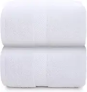 Towels - Premium Bath Towels Set 2 Piece - 100% Cotton, 460GSM,Highly Absorbent and Quick Dry Extra Large Bath Towel - H HOME-MART Super Soft Hotel Quality Towel New Darkgrey (White)
