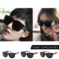 在飛比找momo購物網優惠-【SUNS】抗UV太陽眼鏡 男女款時尚大框質感墨鏡 迷彩/木