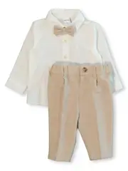 Baby Bow Tie Linen Blend Set