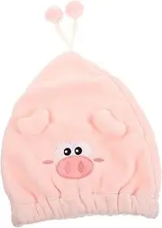 LALADEFIEE Coral Fleece Dry Hair Hat Bonnet Washcloths Towels Hair Dryer Blow Dryer Shower Cap Hair Towels for Women Cartoon Hair Towel Wrap Cartoon Hair Drying Cloth Pink