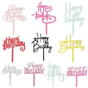 10 Pcs Double-Sided Birthday Cake Topper Acrylic Happy Birthday Cupcake Toppers