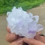 148g New Find white+purple PhantomQuartz Crystal Cluster MineralSpecimen