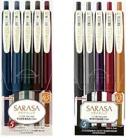Zebra JJ15-10C-VI-VI2-AZ Sarasa Clip Gel Ballpoint Pen, 0.5, Vintage, 10 Colors
