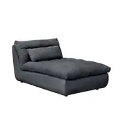 Meka 1.5 Seater Armless Modular Fabric Chaise - Charcoal