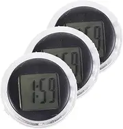 ULTECHNOVO 3pcs Electronic Clock Kit Operated Van Small Clock Digital Stick- on Watch Tabletop Accessories Tire Pressure Gauge Digital Car Clocks Mechanism Auto Abs Plastic Material Black