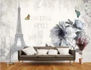 3D Eiffel Tower G363 Wallpaper Wall Murals Removable Self-adhesive Honey