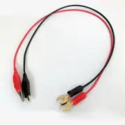 2x Test Leads Electrical Alligator Jumper Clip U-Type Fork Probe Cable Wire 40cm