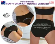 Period Underwear HEAVY/ OVERNIGHT Menstrual Brief -Hold up to 4 Regular Tampons
