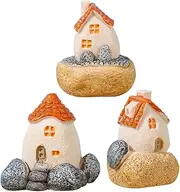 Mipcase 3pcs Miniature Fairy Garden Houses Charming Resin Village for DIY Micro Landscapes Cute Houses for Garden Ornaments for