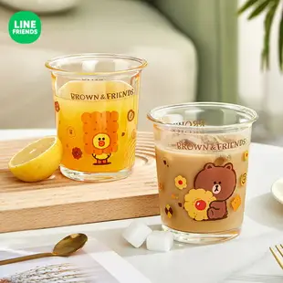 ⭐ LINE FRIENDS 水杯 杯子 玻璃 牛奶杯 咖啡杯 奶茶杯 BROWN 熊大 SALLY 莎莉 CONY 兔