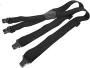 [OATIPHO] Men's Suspenders for Pants Elastic x Back Suspenders .8cm Corn Pattern Plastic Clip Heavy Duty for Men Women Adjustable 4 Hooks