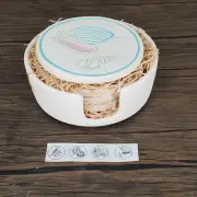 Beautiful Coastal Beach Style Porcelain Coasters Set of 4 in a Holder