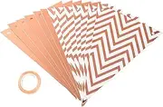 [PiurUf] Bunting Flags 5M Paper Pennant Flag Wedding Wreath Wedding Graduation Shower Birthday Party Ornaments Bunting (Size : HQ255-Rose Gold)