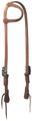 ProTack Silver Flower Sliding Ear Headstall