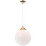 Matt White Sphere Pendants Lights Period Brass Traditional Modern Lighting