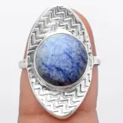 Natural Dumortierite Quartz 925 Sterling Silver Ring s.8 Jewelry R-1376