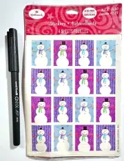 VTG Hallmark Snowmen Stickers Card Making Scrapbooking 4 sheets