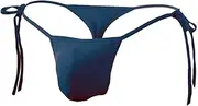 [JEERLEEP] Mens Sexy ice Silk Bikini Tie Side G String T Back Thongs Briefs Adjustable Underwears