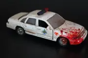 32 mm Painted Police Car Post Apocalyptic,Zombie Apocalypse ,Sci Fi, Modern