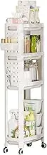 GkgWuxf Small Cart with Wheels, Multi-Tier Storage Rack for Seasoning, Rolling Organizer Cart Movable Kitchen Seasoning Carrier for Home Use