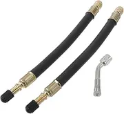 X AUTOHAUX 1 Set 135 Degrees Copper Tire Valve Extension with Flexible Plastic 180mm Tyre Valve Stem Extender for Car Motorcycle RV Truck Bike