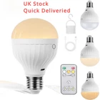 Rechargeable LED Light Bulb Emergency 2600mAh Battery Remote Control Type C Lamp