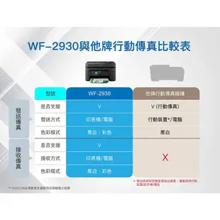 EPSON 愛普生 WF-2930 四合一Wi-Fi 傳真複合機 現貨 廠商直送