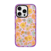 iPhone 16 Pro Impact Case retro yellow floral pattern