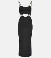 [Galvan] Galvan Marina Wave crop top and midi skirt set AU 16 black