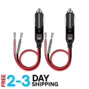 Cigarette Lighter Plug Adapter 12V 2 Pack LED Indicator Fused Socket Extension