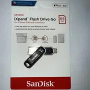 New SanDisk 128GB iXpand Flash Drive Go USB Flash Lightning Drive