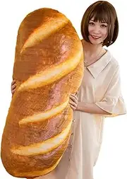 3D Simulation Bread Shape Pillow,Soft Butter Bread Food Plush Cushion Stuffed Toy for Home Decor 31.5"