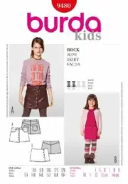 Burda Sewing Pattern 9480 Girls Childs Skirt Sizes 4-14 Euro 104-164